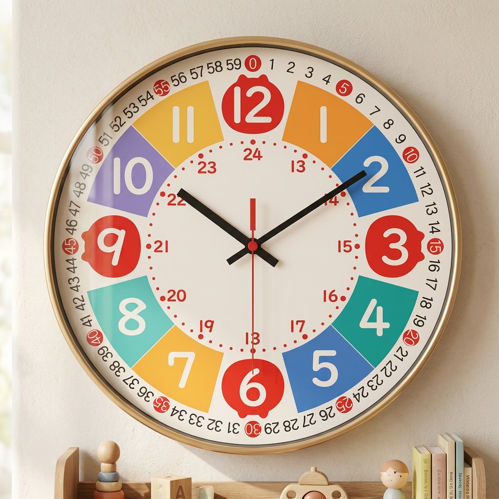 Colorful Educational Wall Clock for Children – product image