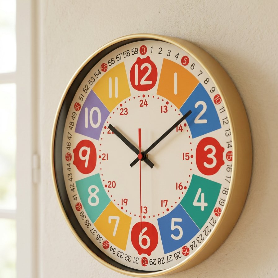 Colorful Educational Wall Clock for Children – product view 3