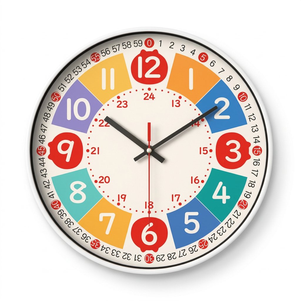 Colorful Educational Wall Clock for Children – product view 6