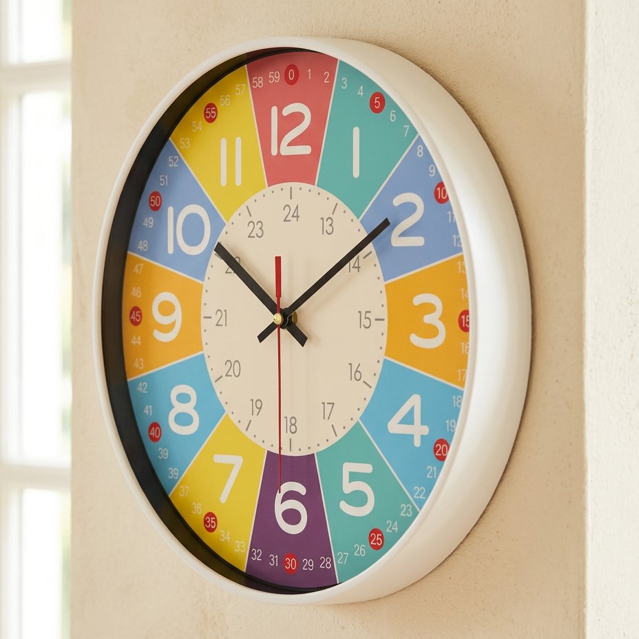 Colorful Numbers Wall Clock – product view 3