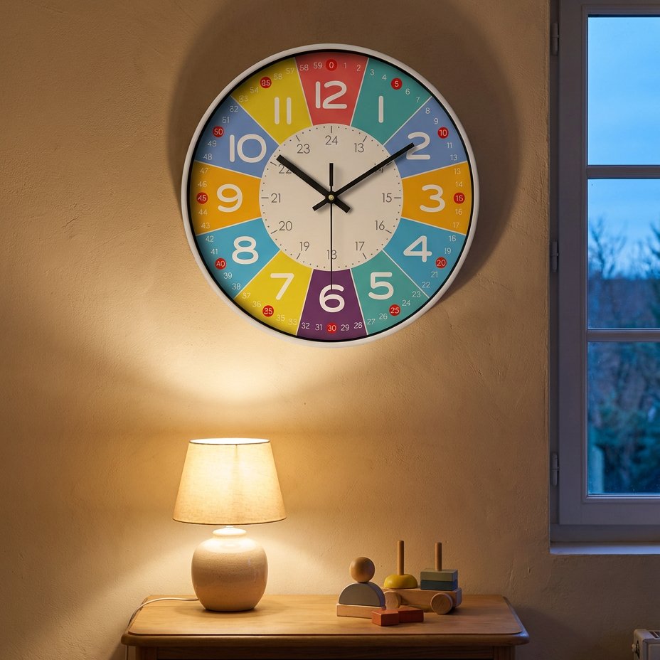 Colorful Numbers Wall Clock – product view 4