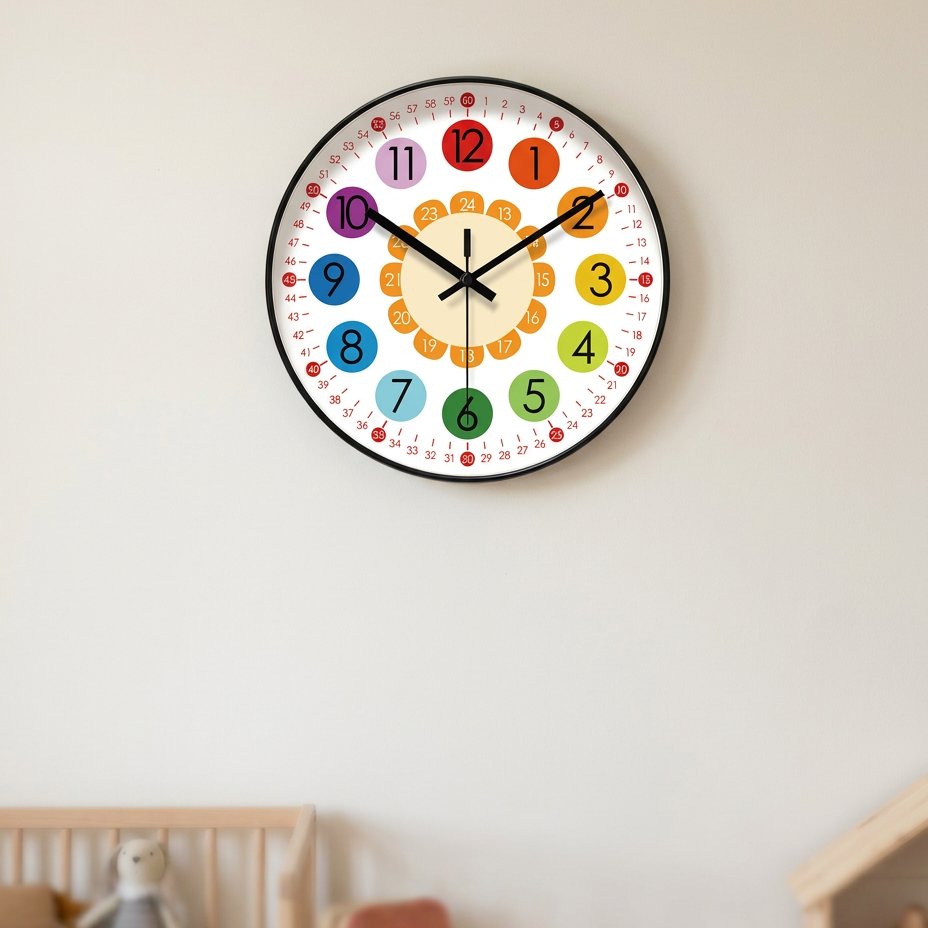 Colourful Number Children's Wall Clock – product image
