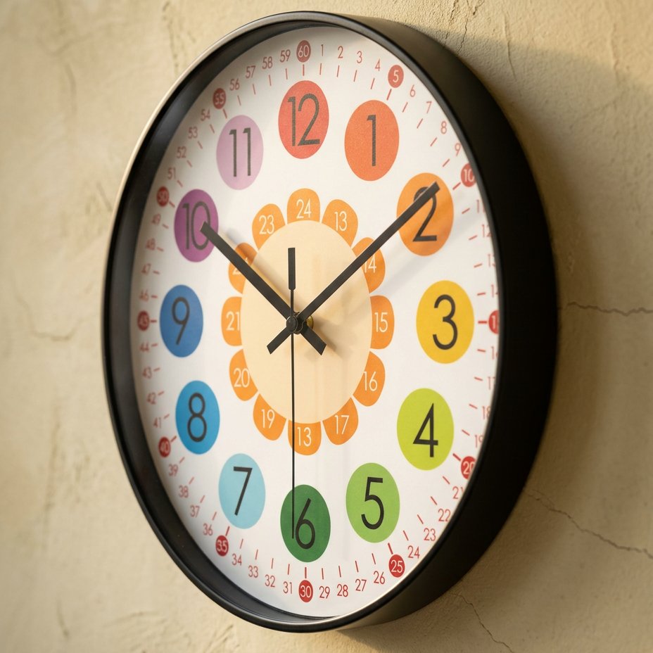 Colourful Number Children's Wall Clock – product view 3