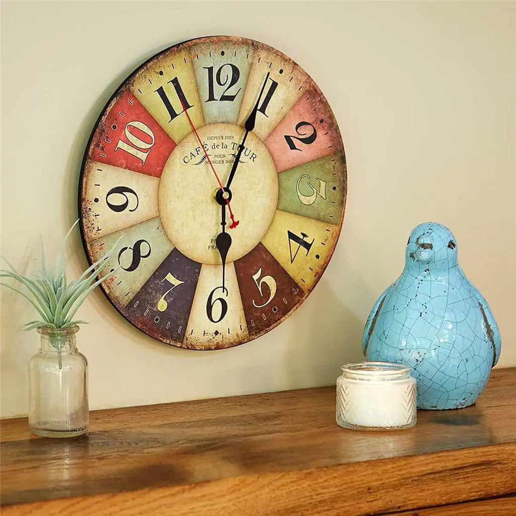 Colourful Vintage-Style Wall Clock – product view 2