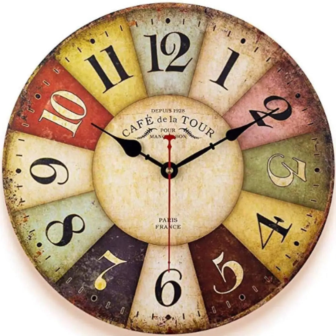 Colourful Vintage-Style Wall Clock – product view 4