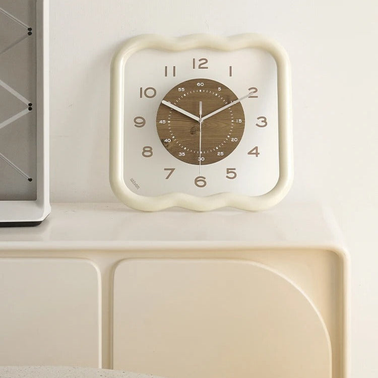 Cream Frame Square Wall Clock – product image