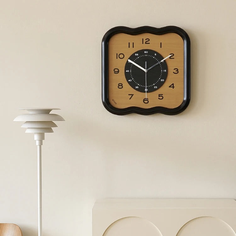 Cream Frame Square Wall Clock – product view 3
