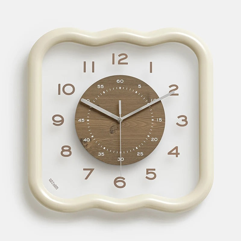 Cream Frame Square Wall Clock – product view 4