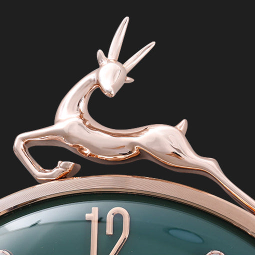 Crystal Deer Golden Pendulum Wall Clock – product view 4