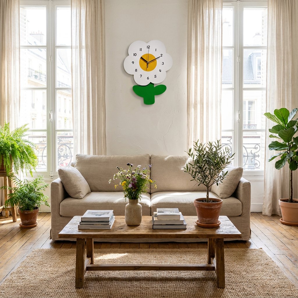 Daisy Floral Wall Clock – product view 2