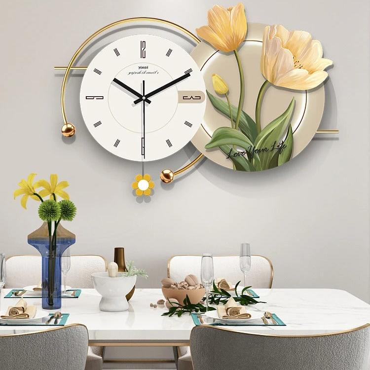 Tulip Flower Wall Clock for UK interiors
