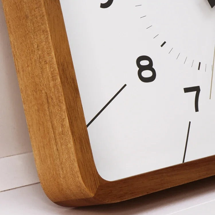 Designer Square Wooden Wall Clock – product view 2