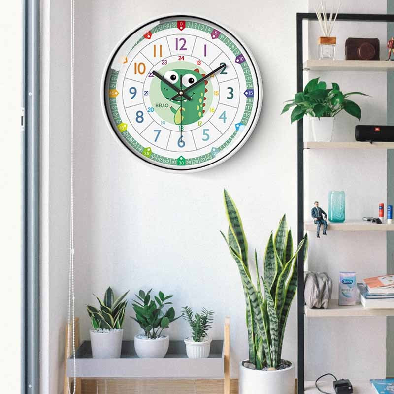 Educational Dinosaur Children's Wall Clock – product view 2