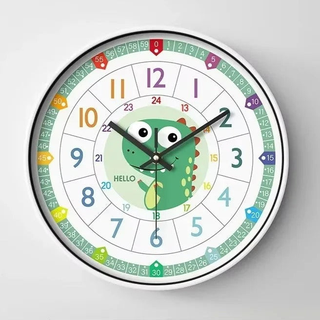 Educational Dinosaur Children's Wall Clock – product view 4