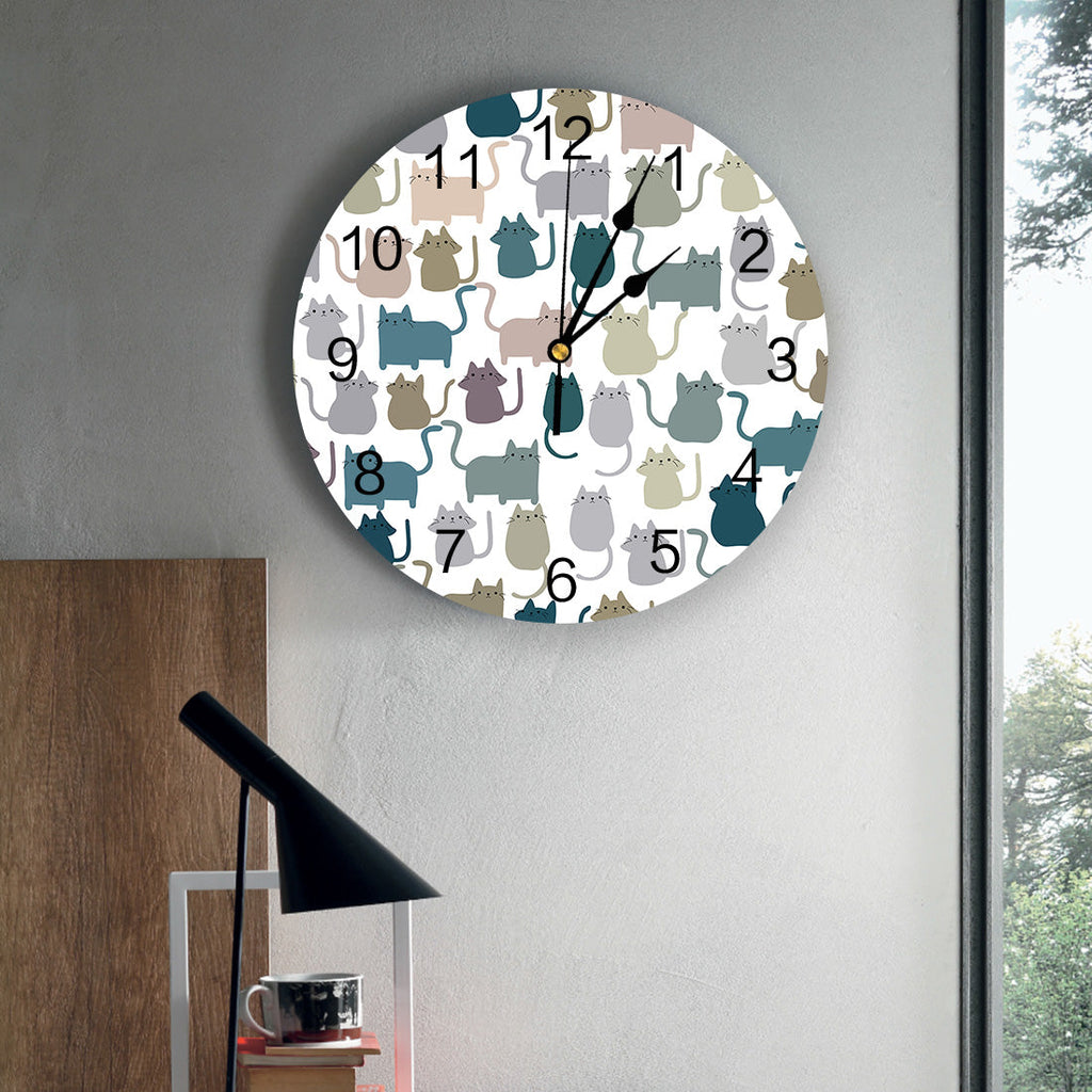 Feline Pattern Wall Clock – product image