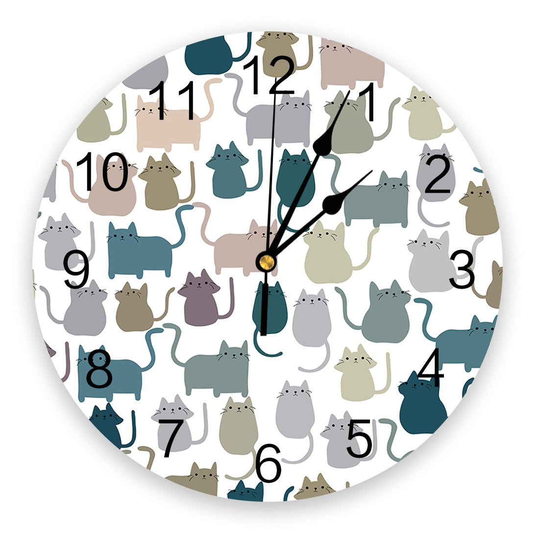 Feline Pattern Wall Clock – product view 2