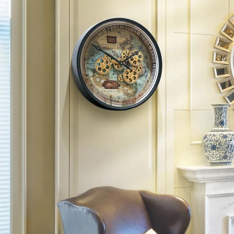 Gears Map Wall Clock – product view 2