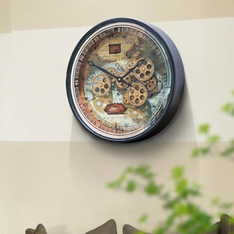 Gears Map Wall Clock – product view 3