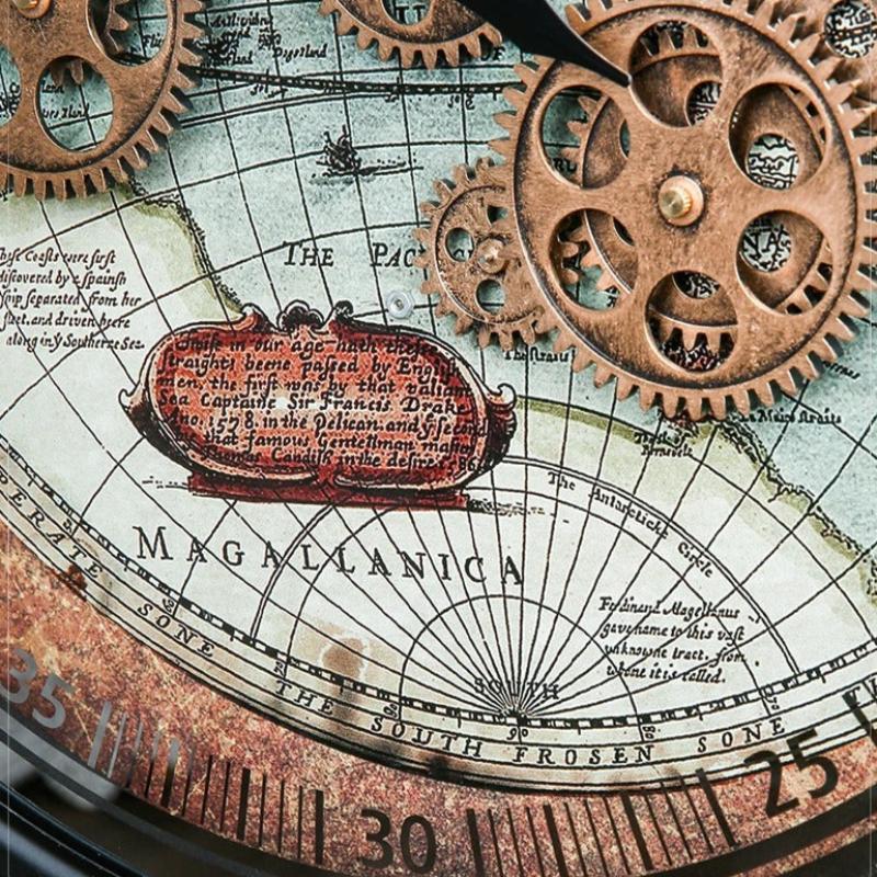 Gears Map Wall Clock – product view 6