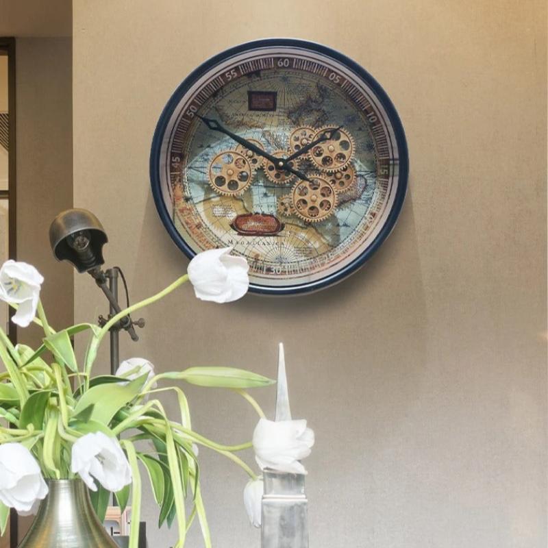 Gears Map Wall Clock – product view 8