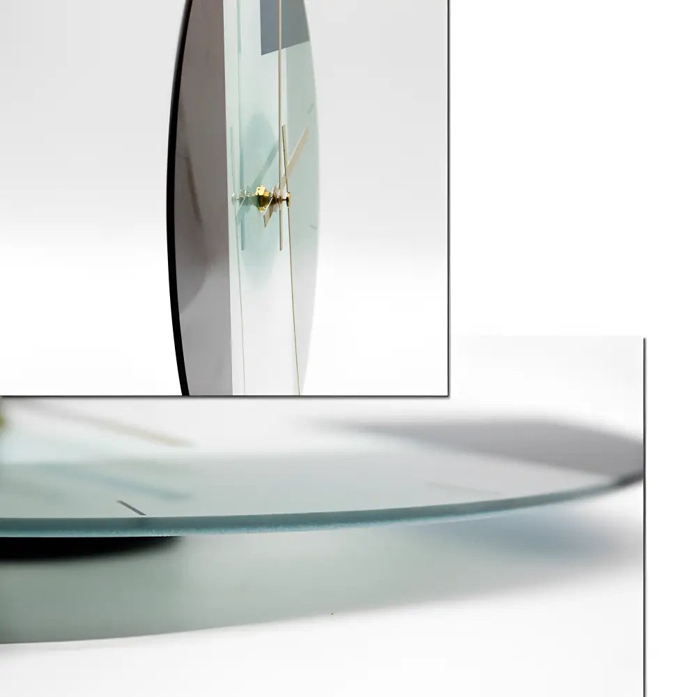 Glass Designer Wall Clock – White Ancien