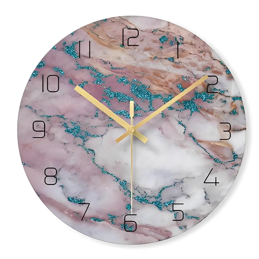 Glass Designer Wall Clock – Blue Simple
