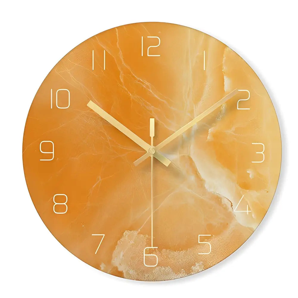 Glass Designer Wall Clock – Blue Arabic Numerals 2
