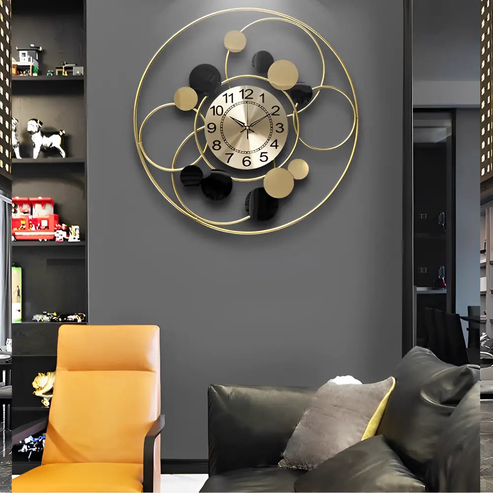 Gold Design Circle Wall Clock – view 5