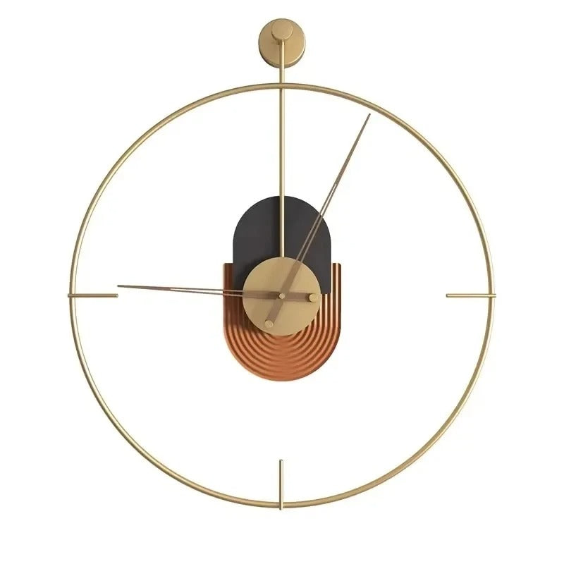 Gold Metal Abstract Circle Wall Clock – product view 5