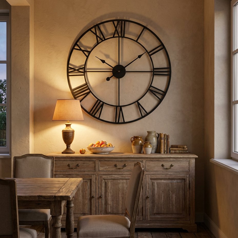 Gold Metal Roman Numeral Wall Clock – product view 4