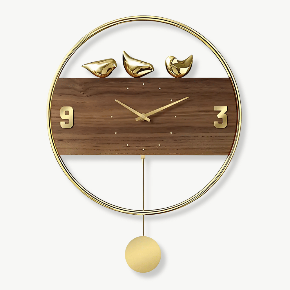 Golden Birds Pendulum Wall Clock – Standard