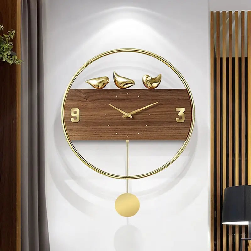 Golden Birds Pendulum Wall Clock – view 2