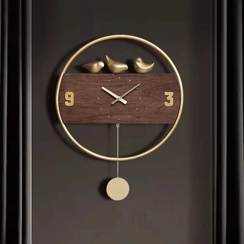 Golden Birds Pendulum Wall Clock – view 3