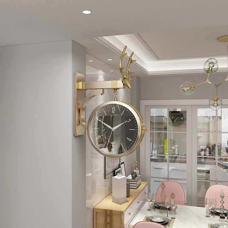 Golden Deer Wall Clock – product view 2