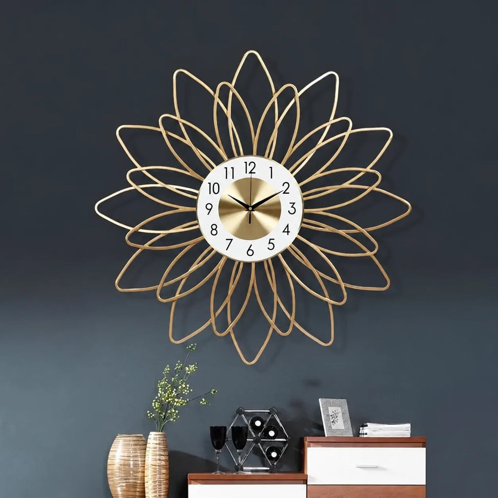 Golden Flower Wall Clock – image 2