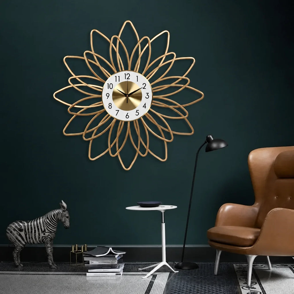 Golden Flower Wall Clock – image 3