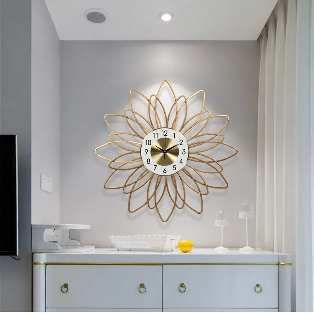 Golden Flower Wall Clock – image 4