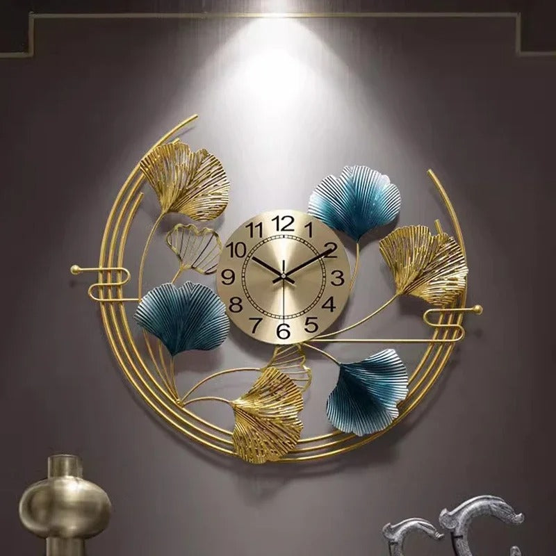Golden Foliage Wall Clock – product view 4