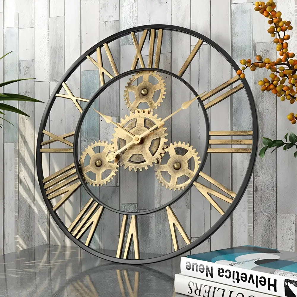 Golden Gears Wall Clock – view 4