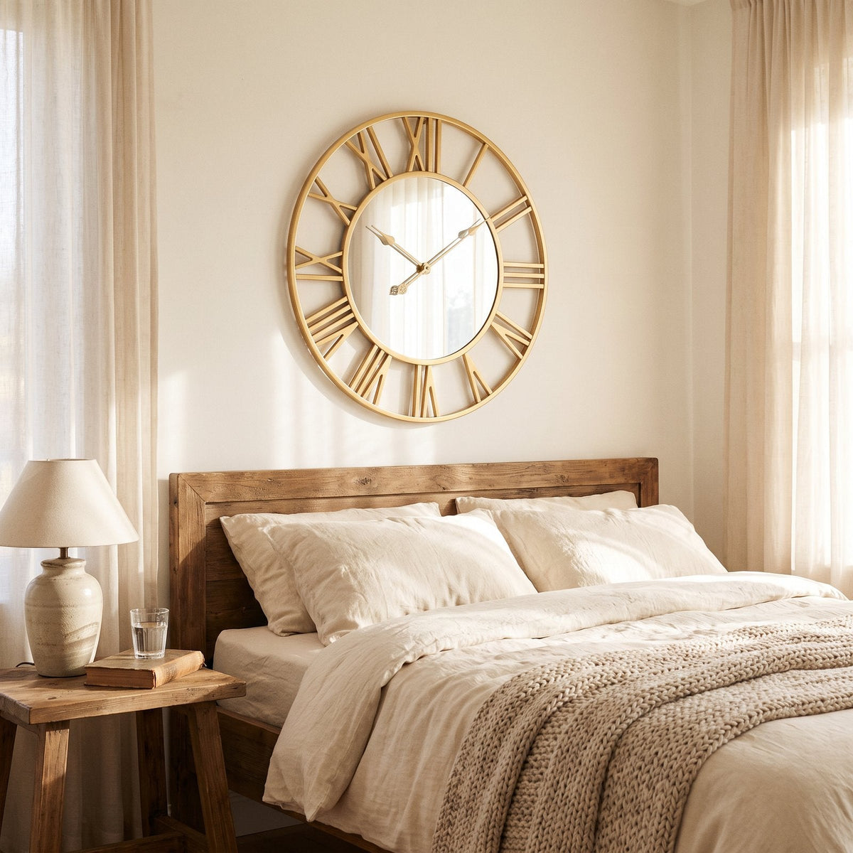 Golden Mirror Wall Clock – product view 5