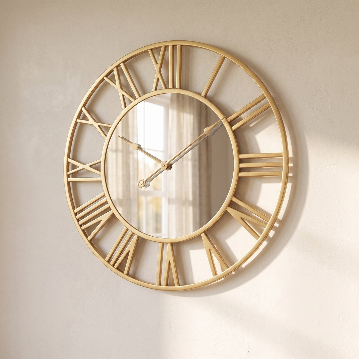 Golden Mirror Wall Clock – product view 8