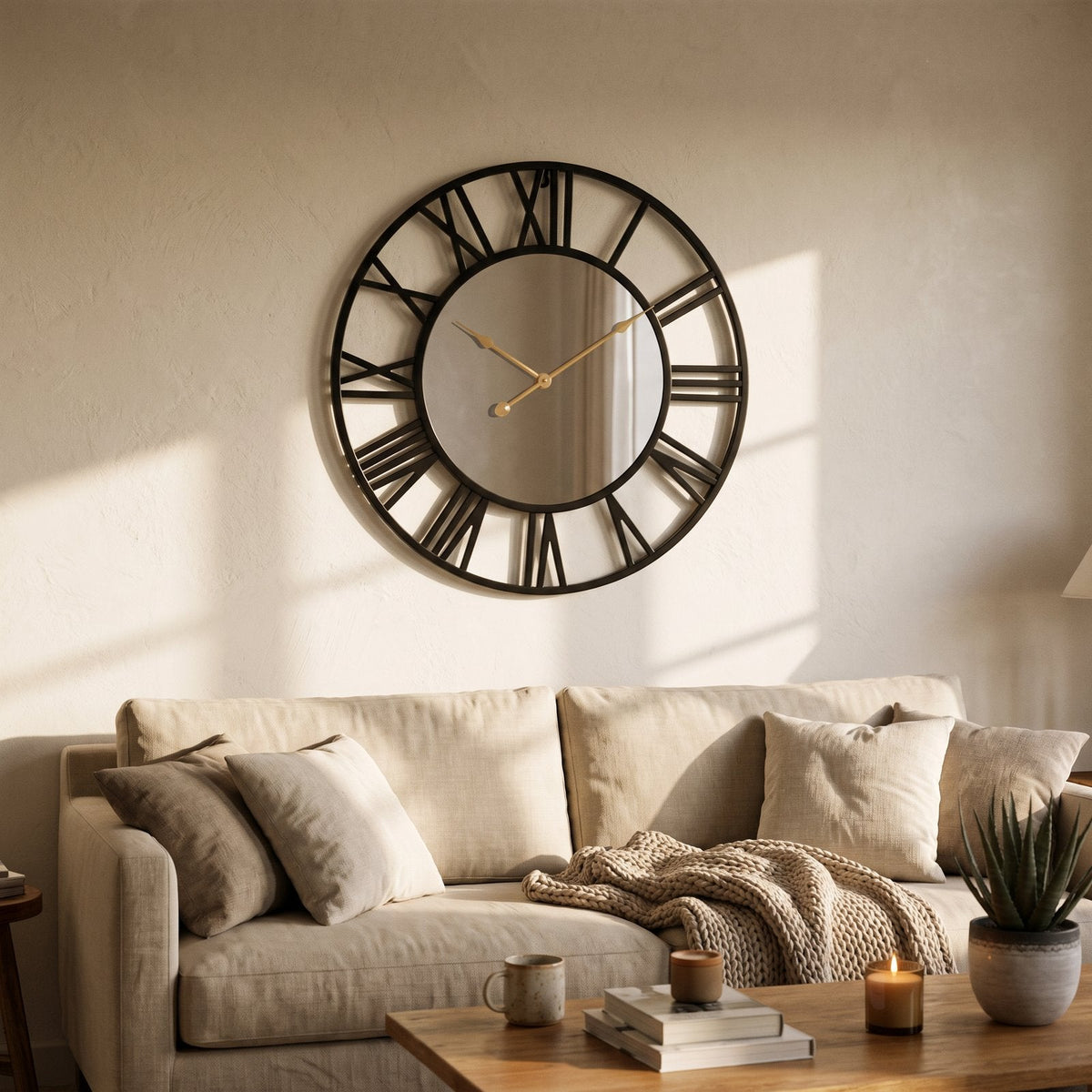 Golden Mirror Wall Clock – product view 9