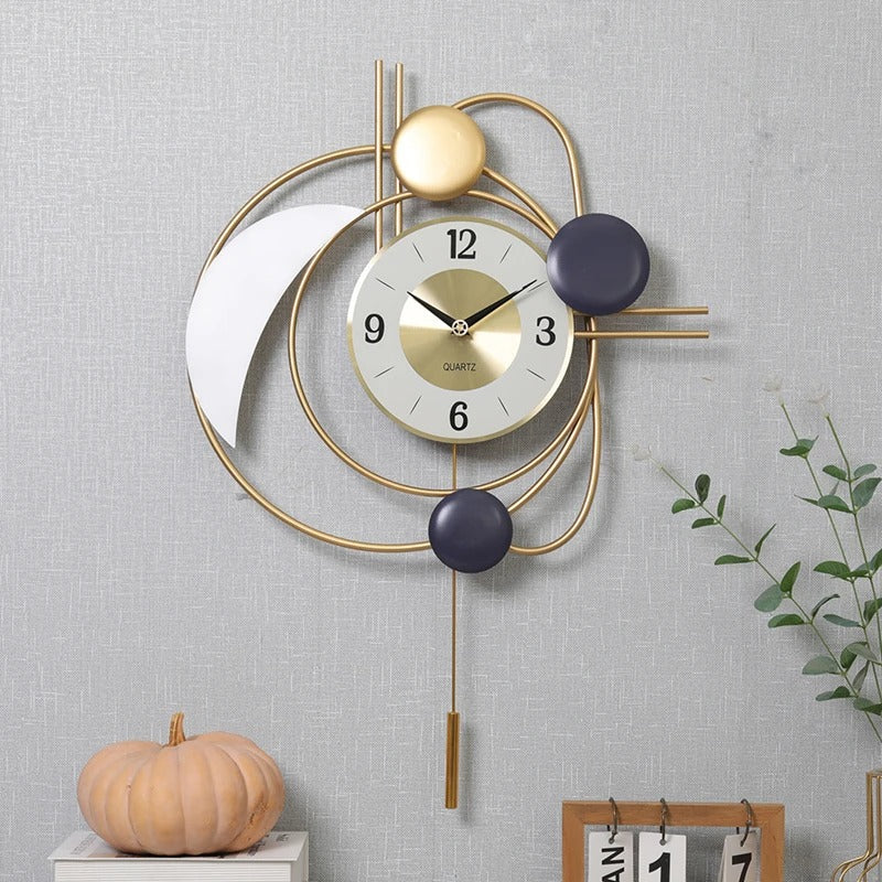 Golden Orbit Wall Clock – product image