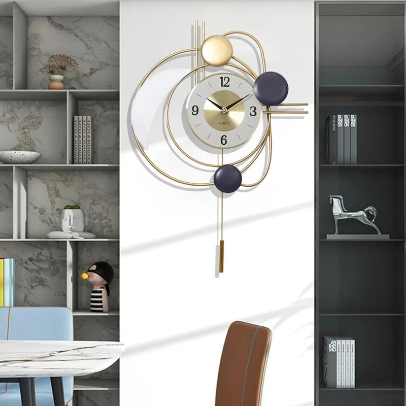Golden Orbit Wall Clock – product view 2