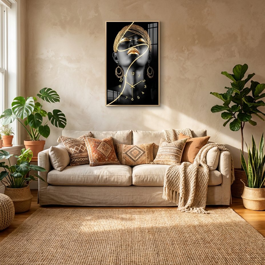 Graphic Portrait Wall Clock – product view 2