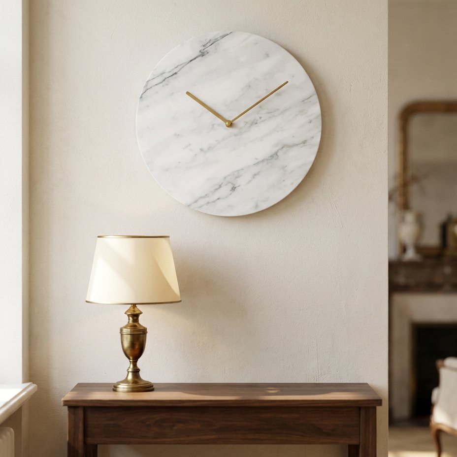 Green Marble and Gold Wall Clock – product image