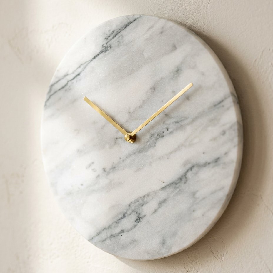 Green Marble and Gold Wall Clock – product view 3