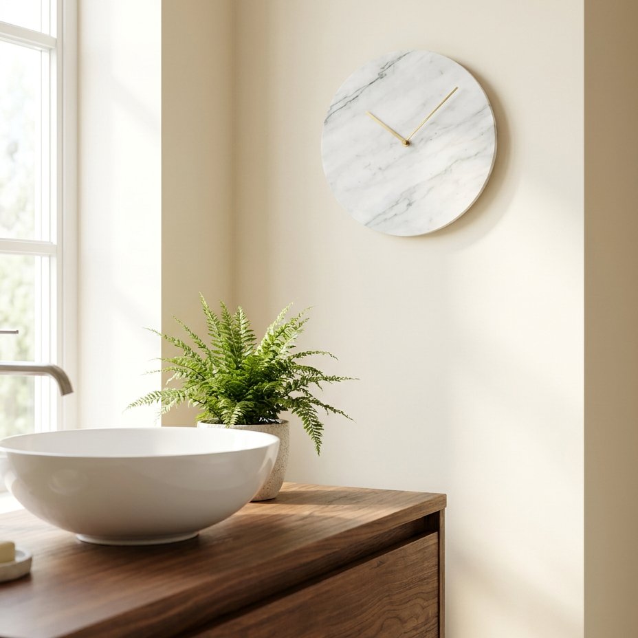 Green Marble and Gold Wall Clock – product view 4