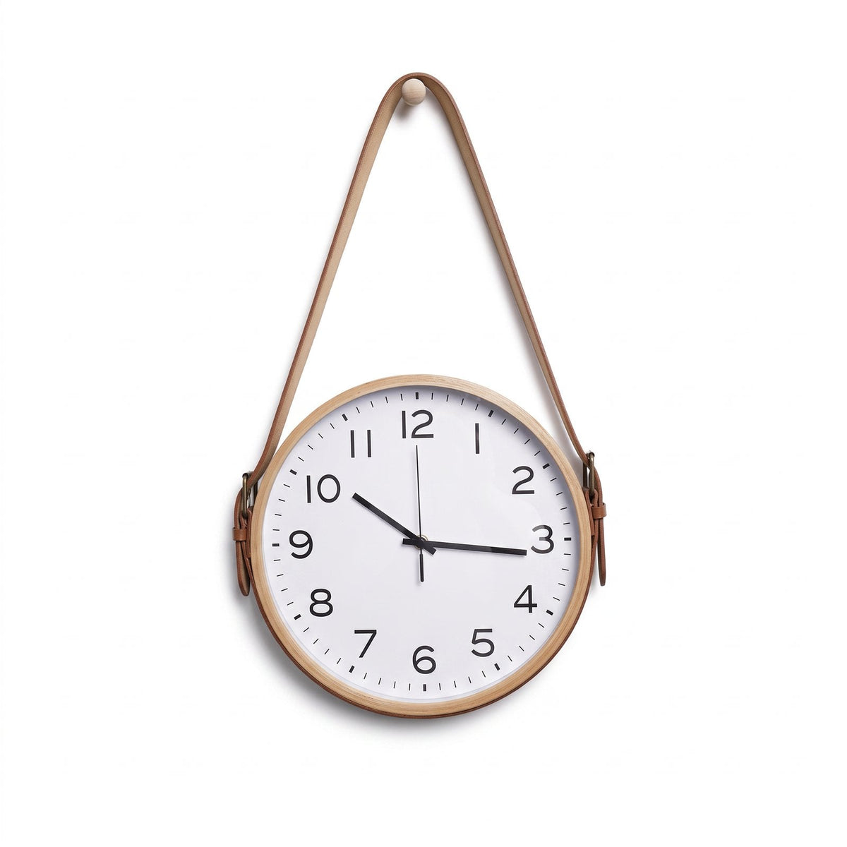 Hanging Leather Wall Clock – product view 7