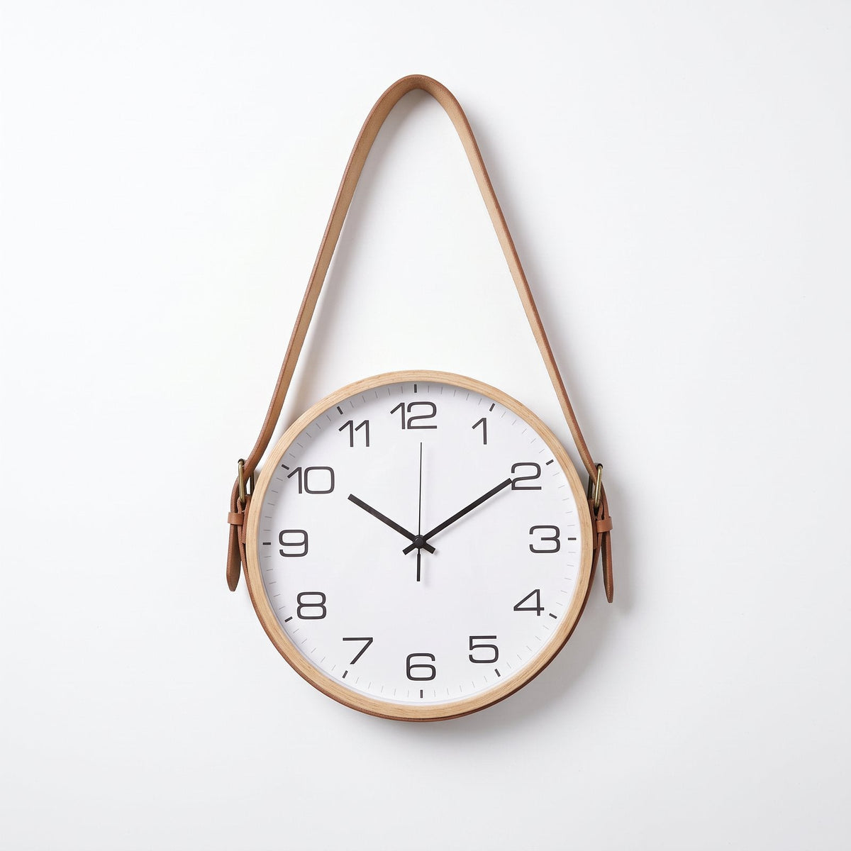 Hanging Leather Wall Clock – product view 8